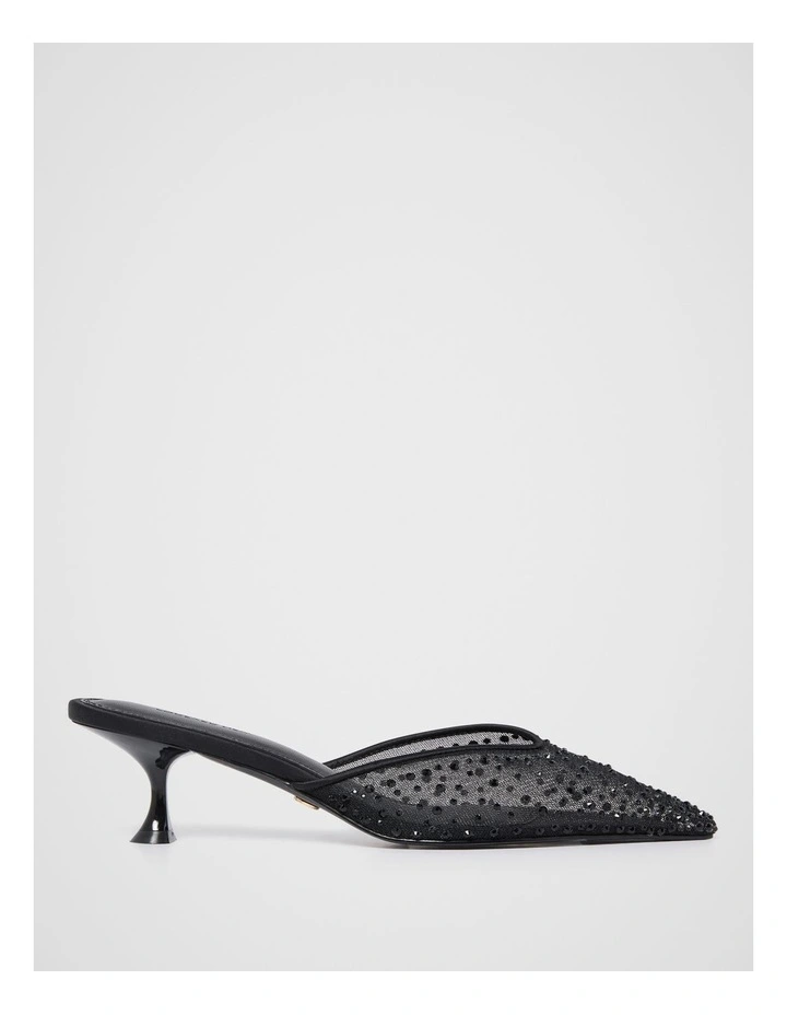 Danica Diamante Mesh Mules in Black image 1
