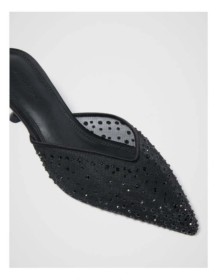 Danica Diamante Mesh Mules in Black image 2