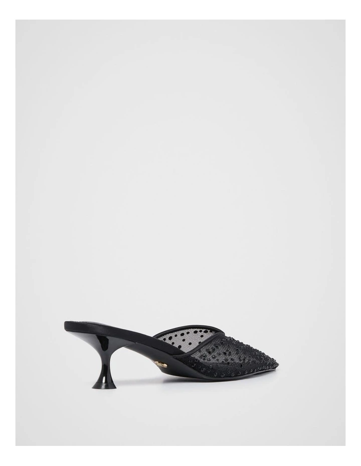 Danica Diamante Mesh Mules in Black image 3
