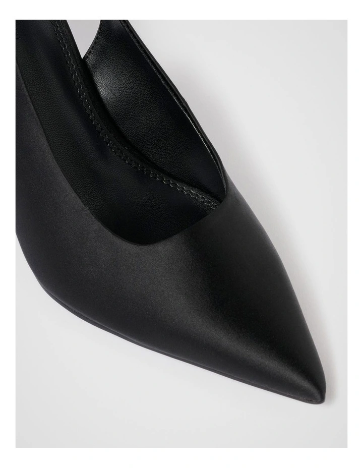 Elsie Evening Pointed Slingback Heels in Black image 2