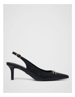 Paula Pointed Slingback Heels in Black