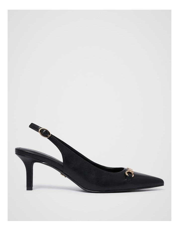 Paula Pointed Slingback Heels in Black image 1