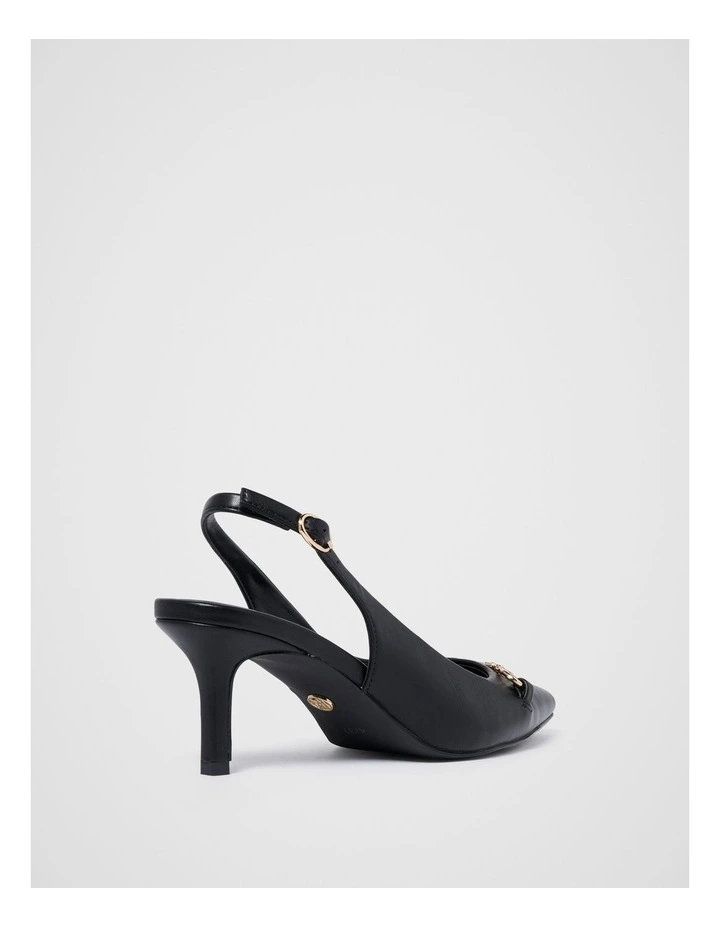 Paula Pointed Slingback Heels in Black image 3
