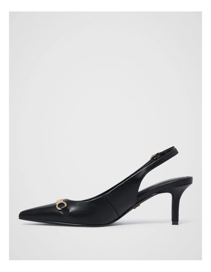 Paula Pointed Slingback Heels in Black image 4