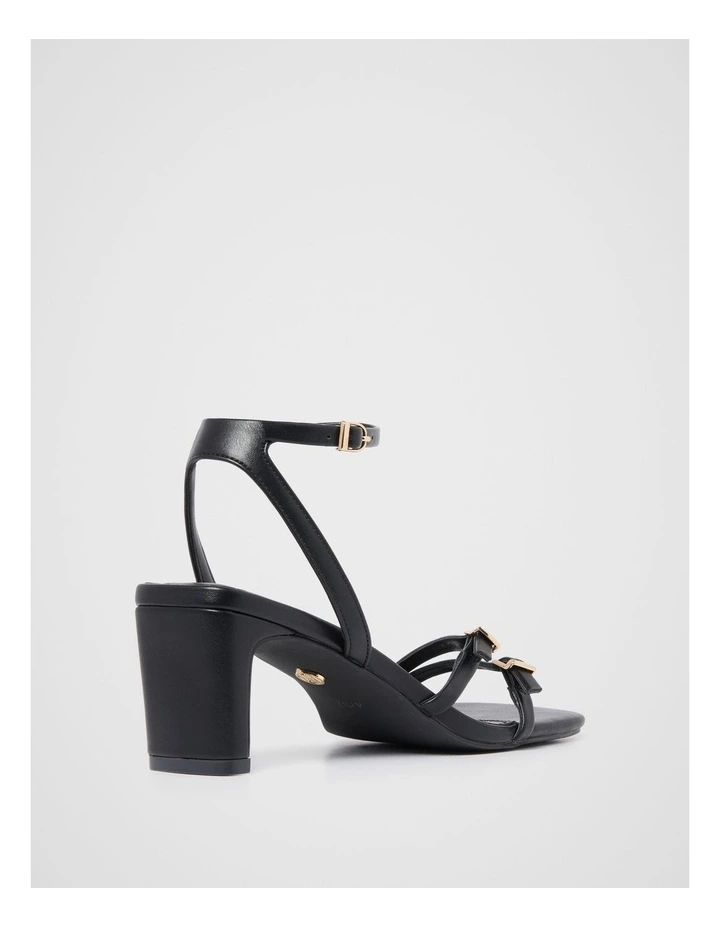 Ines Asymmetrical Strapping Detail Sandals in Black image 3