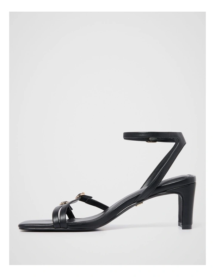 Ines Asymmetrical Strapping Detail Sandals in Black image 4