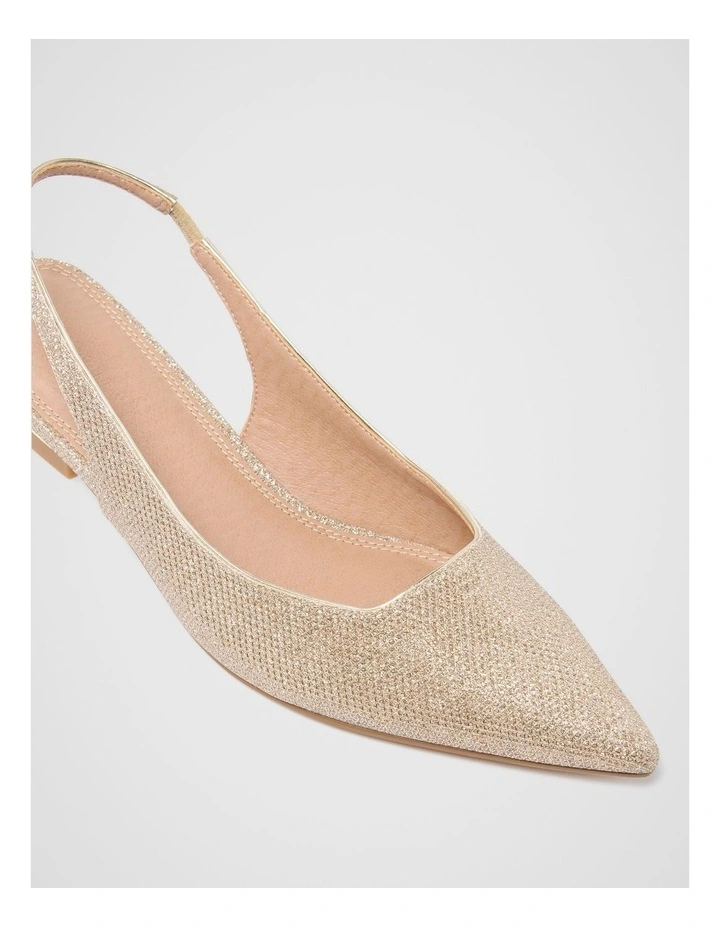 Sage Shaped Dorsay Slingback Heels in Gold image 2