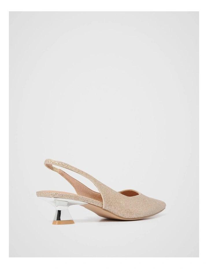 Sage Shaped Dorsay Slingback Heels in Gold image 3