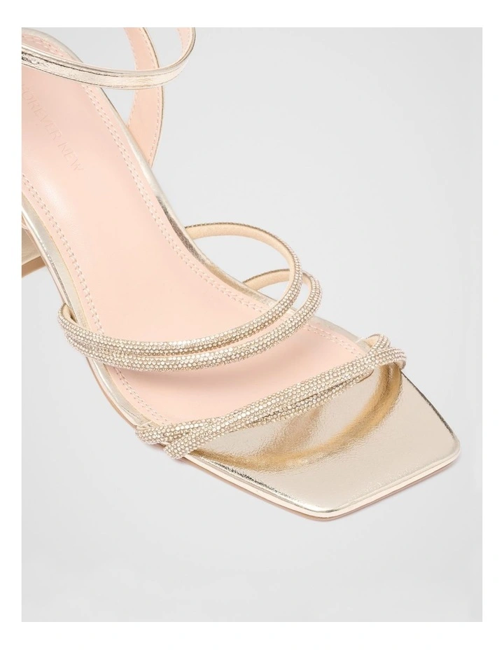 Becky Block Heel Strappy Sandals in Gold image 2