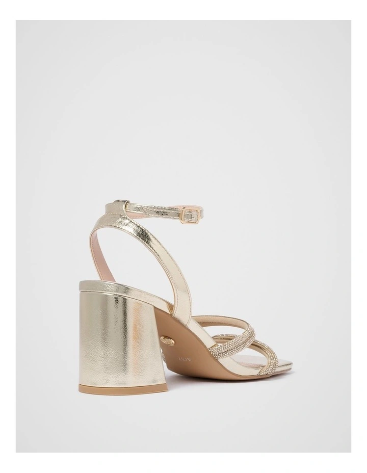 Becky Block Heel Strappy Sandals in Gold image 3
