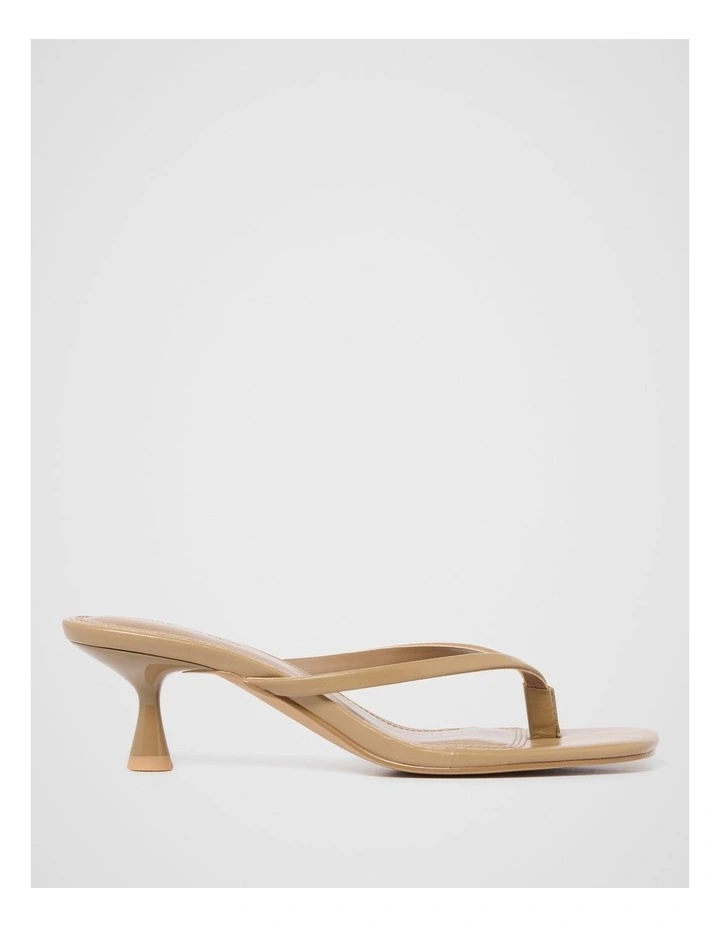 Teagan Toe Thong Heels in Brown image 1