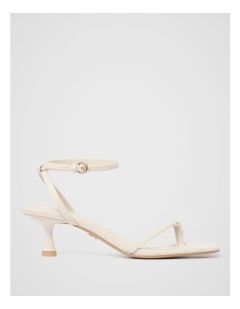 Tatiana Toe Loop Trim Strappy Sandals in Cream