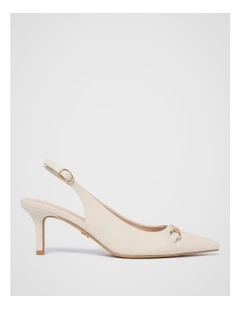 Paula Pointed Slingback Heels In Cream