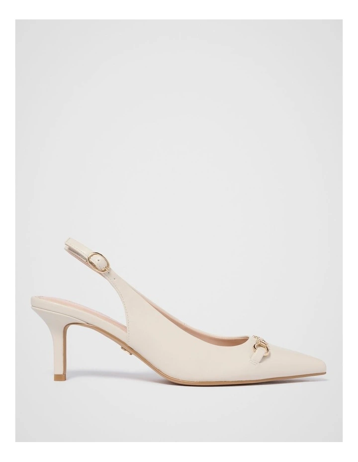 Paula Pointed Slingback Heels In Cream image 1