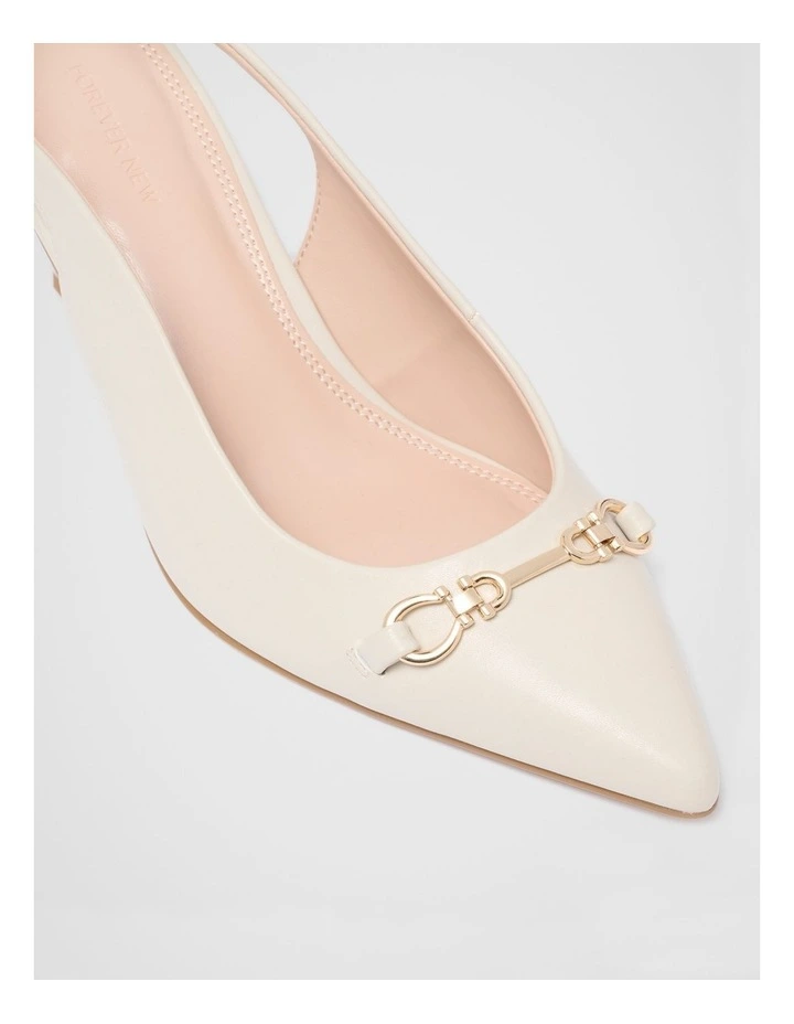 Paula Pointed Slingback Heels In Cream image 2