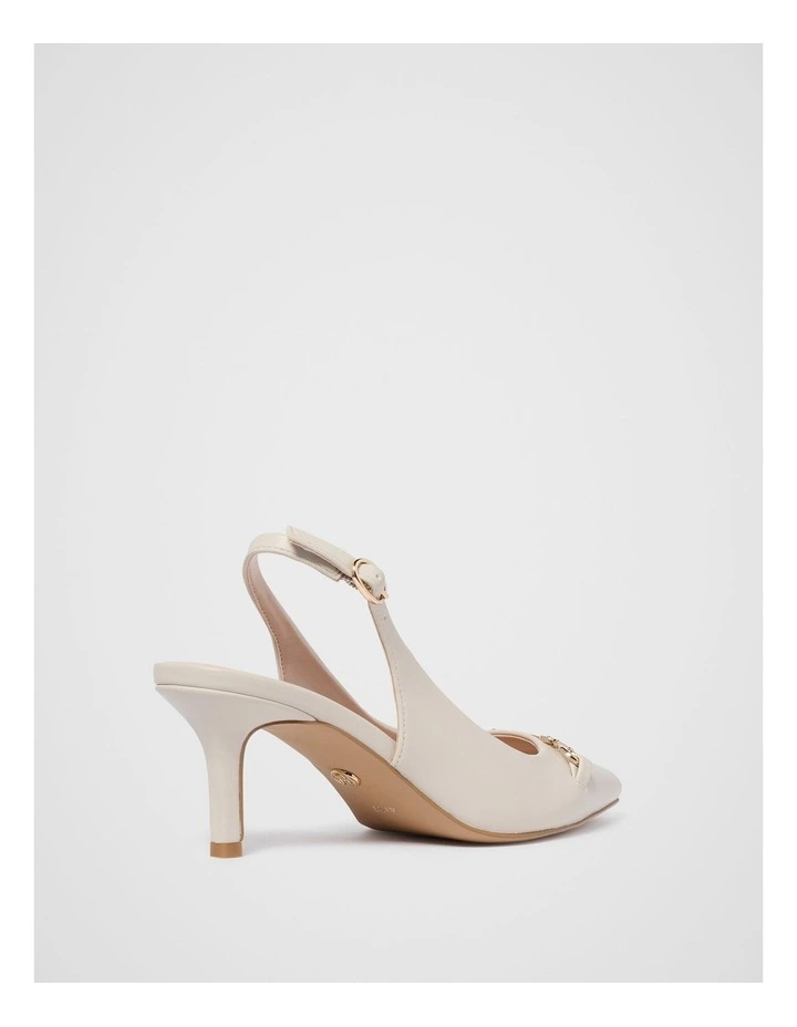 Paula Pointed Slingback Heels In Cream image 3