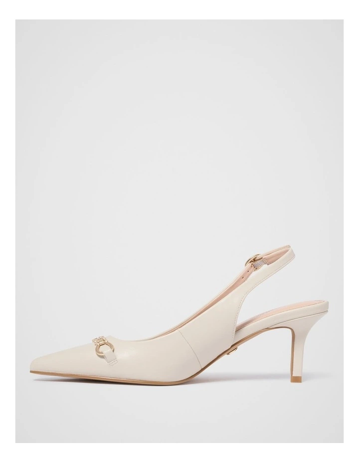 Paula Pointed Slingback Heels In Cream image 4
