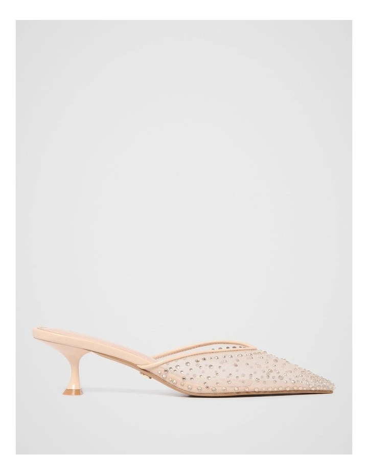 Danica Diamante Mesh Mules in Cream image 1