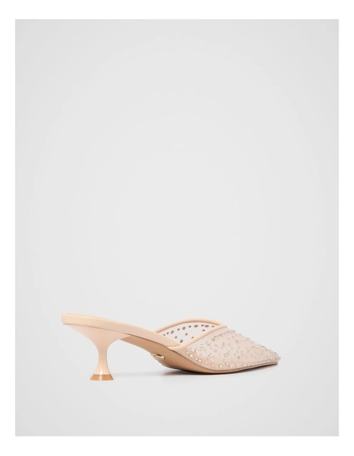 Danica Diamante Mesh Mules in Cream image 3
