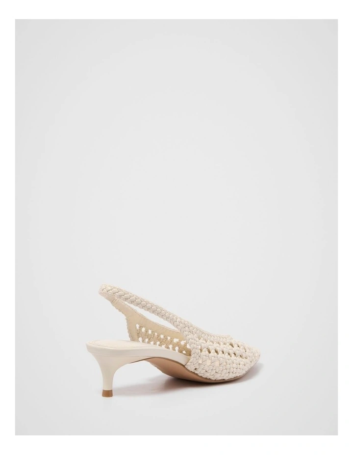 Clare Crochet Detail Slingback Sandals in Cream image 3