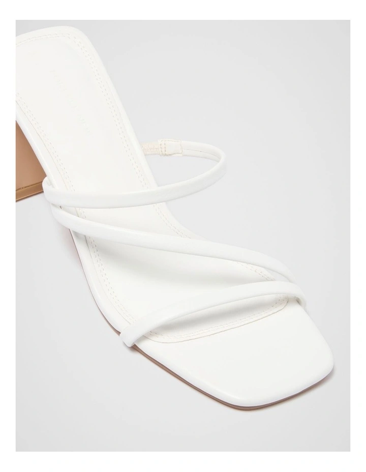 Simone Strappy Mule Block Heels Sandals in White image 2