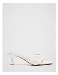 Tammy Toe Thong Heeled Sandals in White