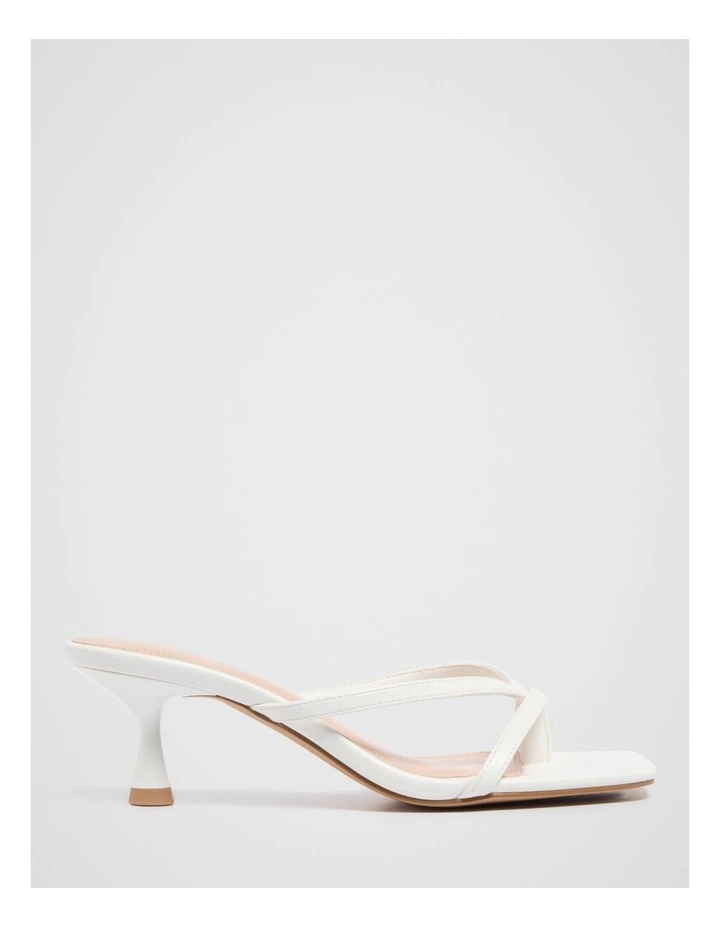 Tammy Toe Thong Heeled Sandals in White image 1