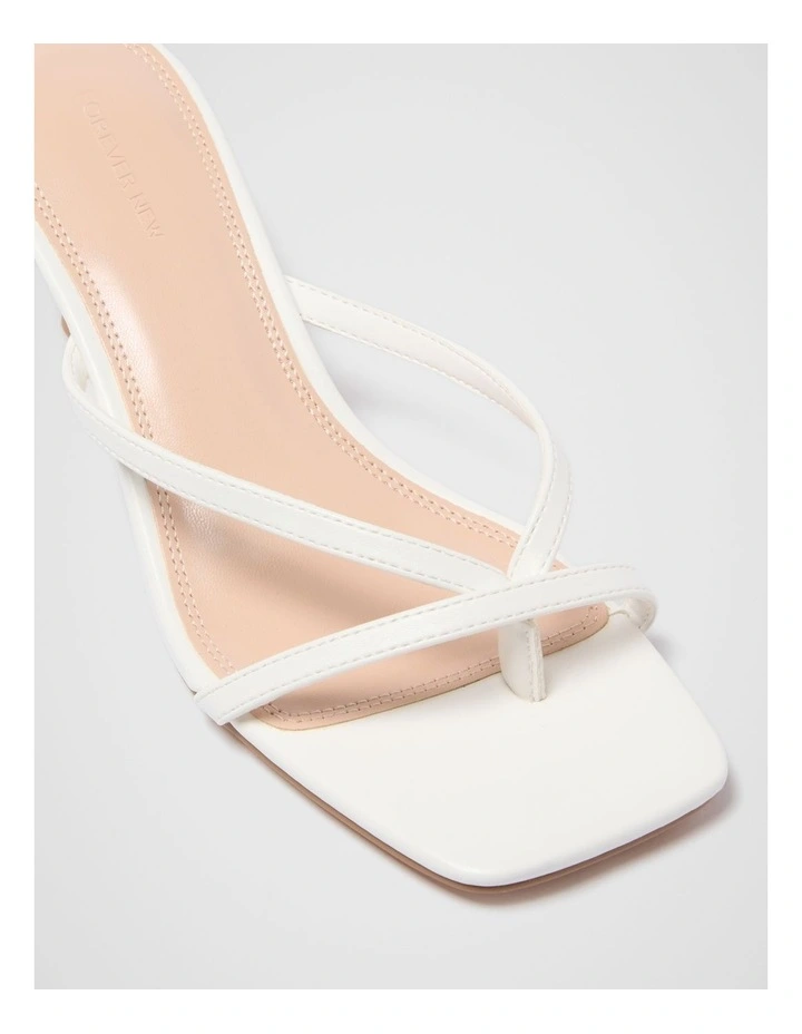 Tammy Toe Thong Heeled Sandals in White image 2