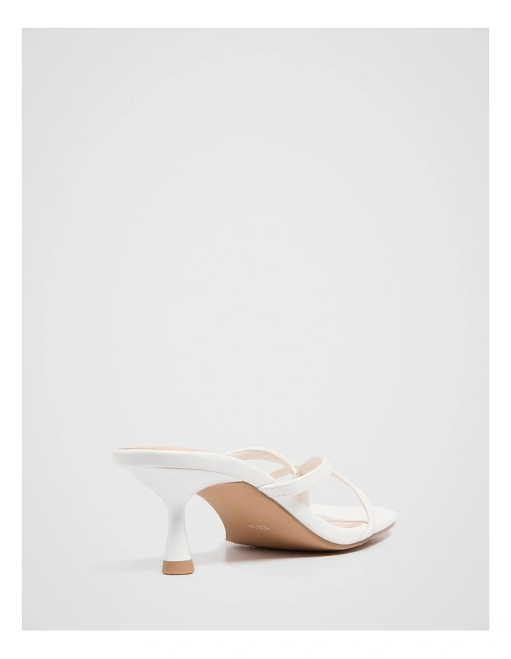 Tammy Toe Thong Heeled Sandals in White image 3