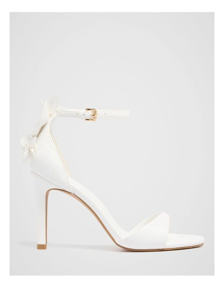 Farrah All Over Flower Trim Heeled Sandals in White image 1
