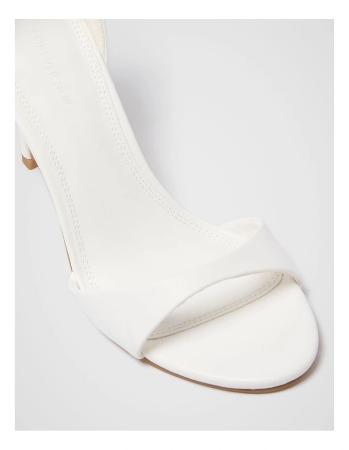 Farrah All Over Flower Trim Heeled Sandals in White image 2