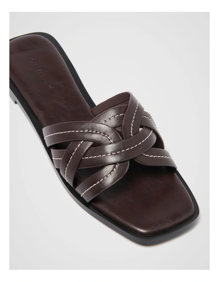 Frannie Interwoven Mules in Chocolate image 2