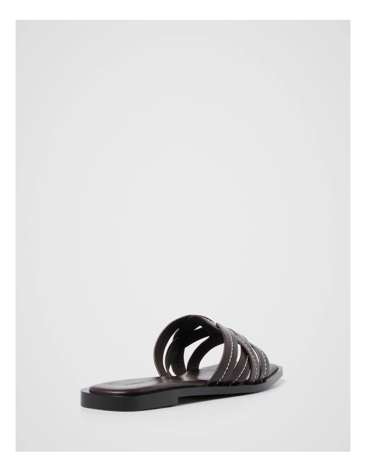 Frannie Interwoven Mules in Chocolate image 3