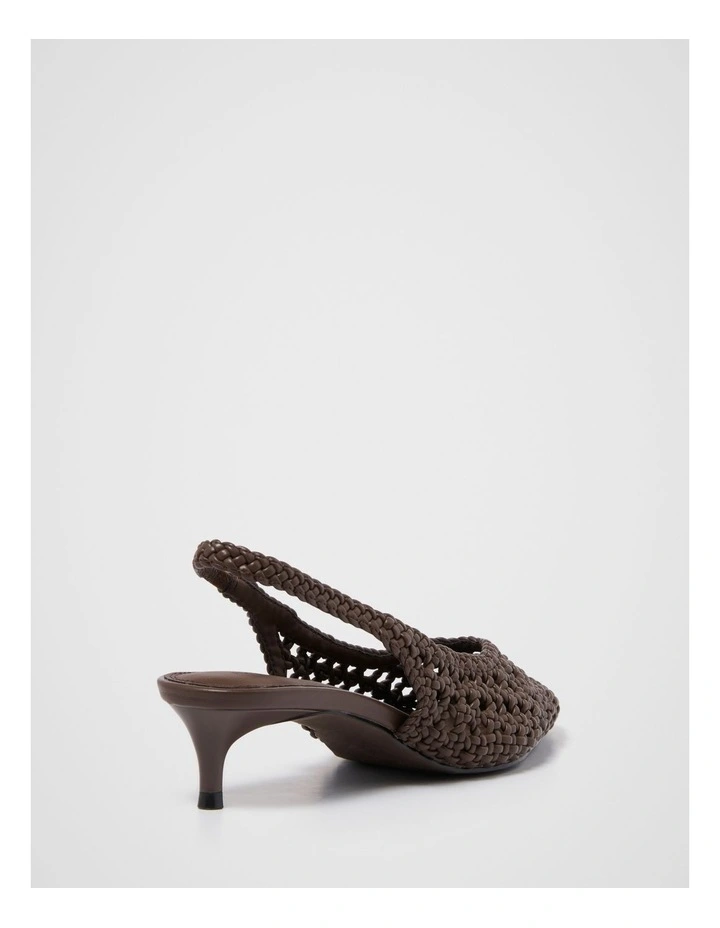 Clare Crochet Detail Slingback Sandals in Brown image 3