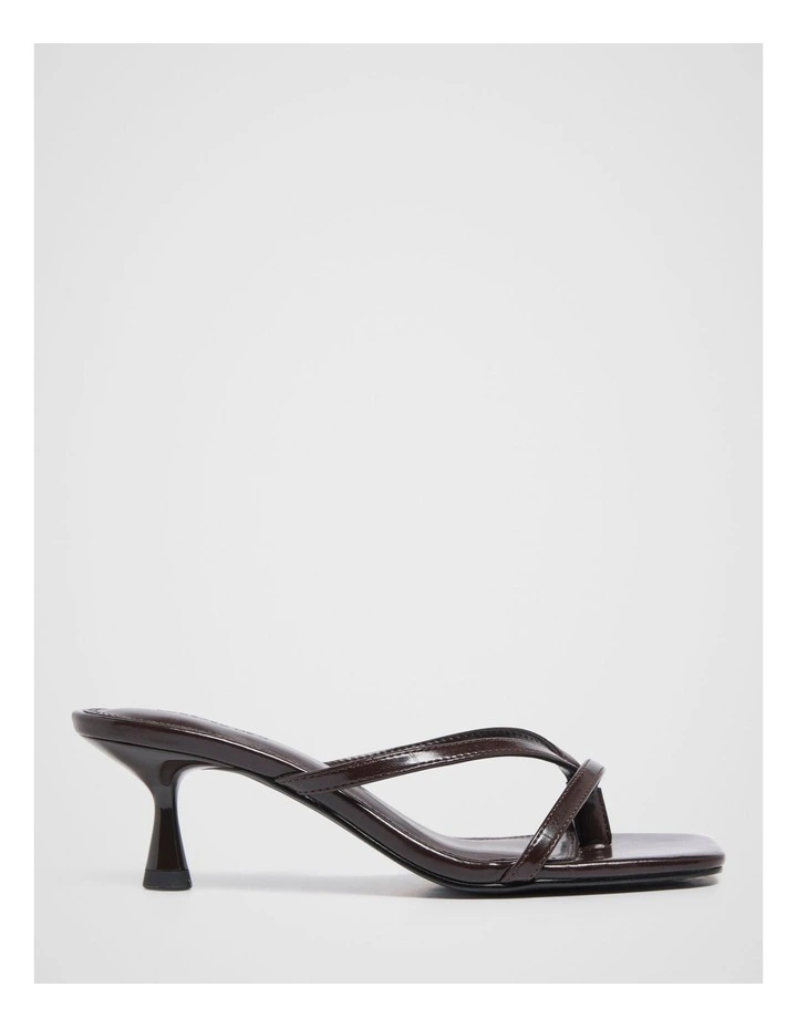 Tammy Toe Thong Heeled Sandals in Chocolate image 1