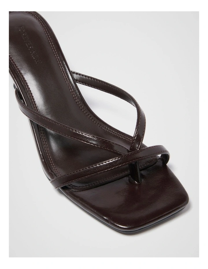 Tammy Toe Thong Heeled Sandals in Chocolate image 2