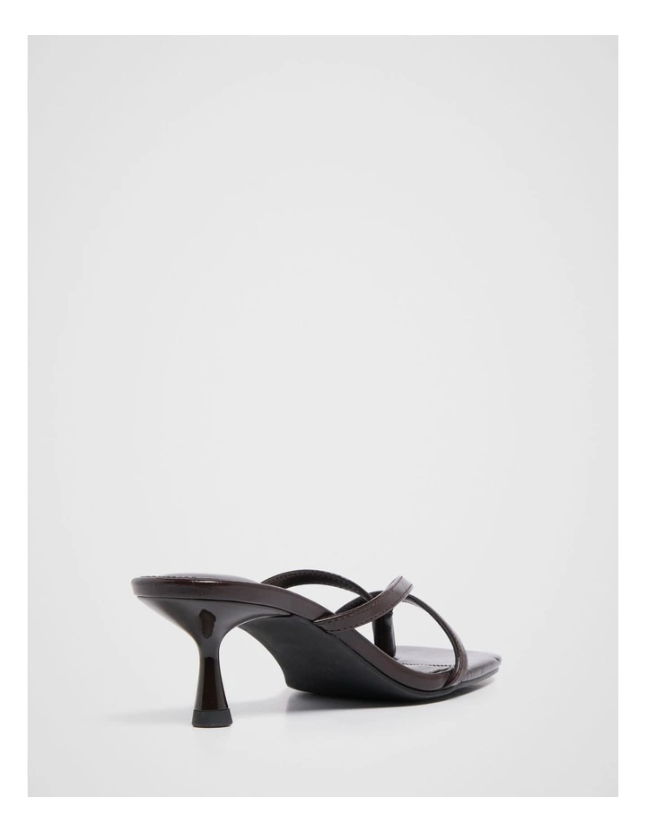 Tammy Toe Thong Heeled Sandals in Chocolate image 3