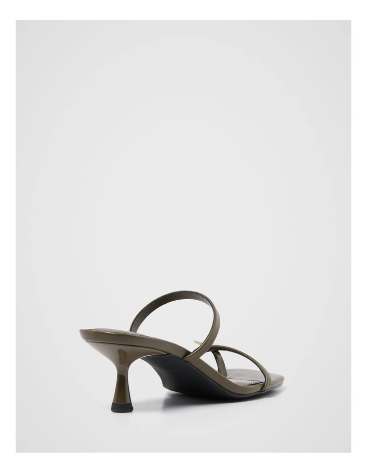 Michaela Metal Trim Toe Post Strappy Heeled Sandals in Green image 3