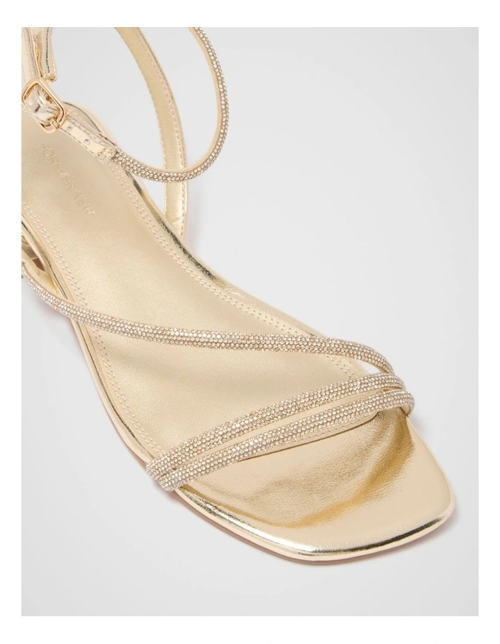 Dominique Diamante Strap Flat PM Sandals in Gold image 2