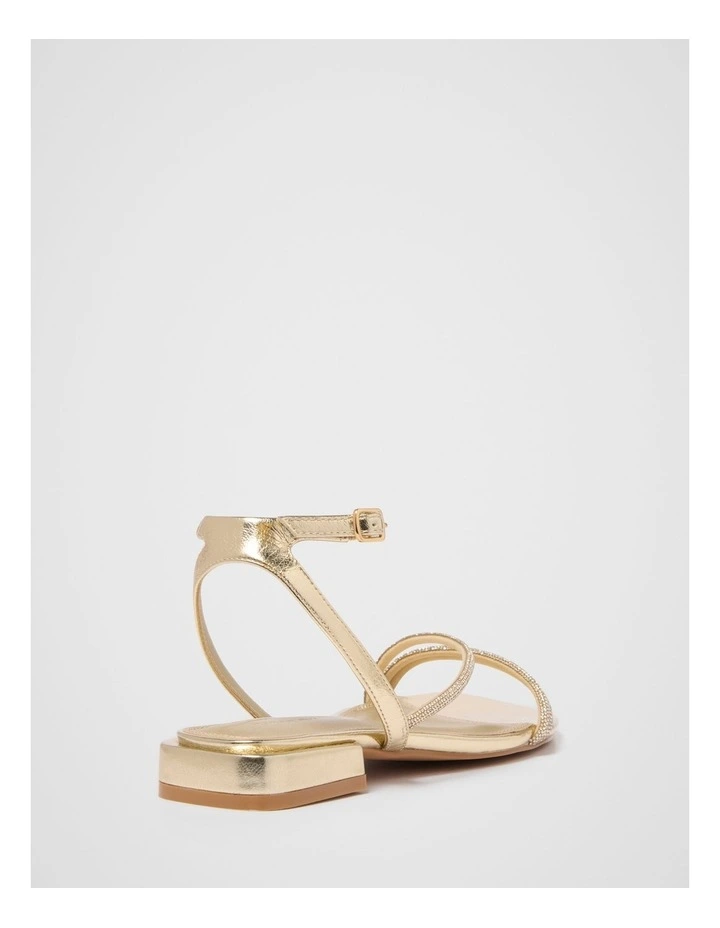 Dominique Diamante Strap Flat PM Sandals in Gold image 3