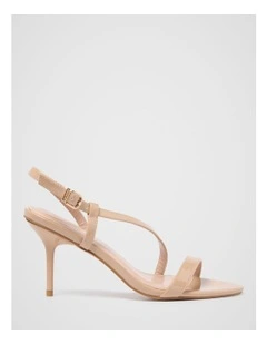 Abigail Asymmetrical Pointy Sandals in Beige