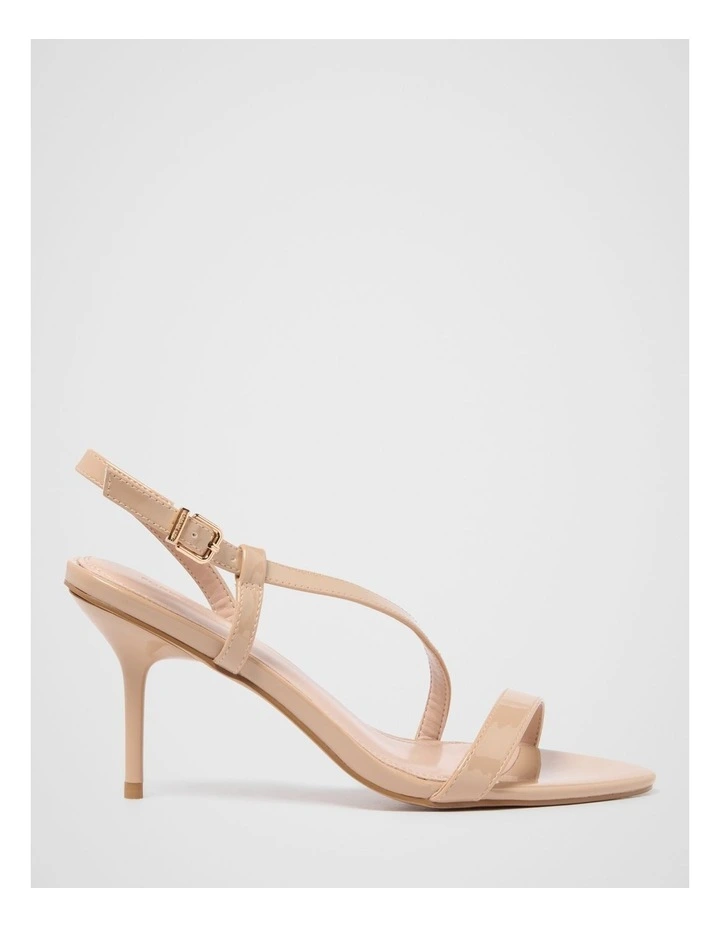 Abigail Asymmetrical Pointy Sandals in Beige image 1