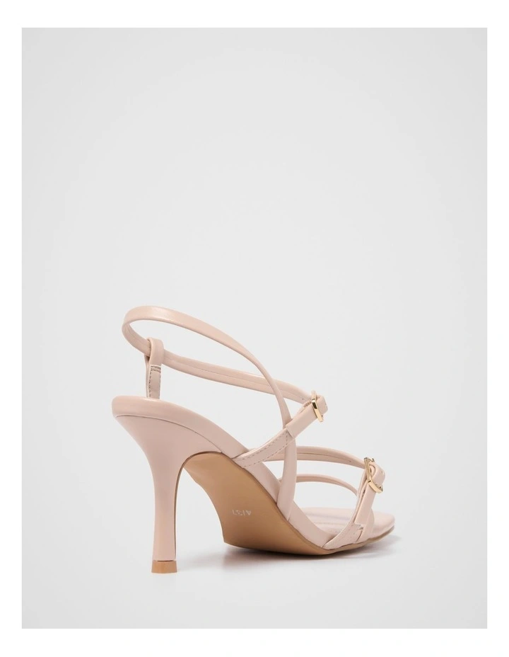 Brenda Buckle Detail Asymmetrical Sandals in Beige image 2