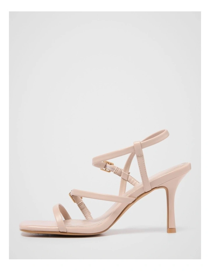Brenda Buckle Detail Asymmetrical Sandals in Beige image 4