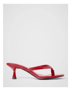 Tammy Toe Thong Heeled Sandals in Red