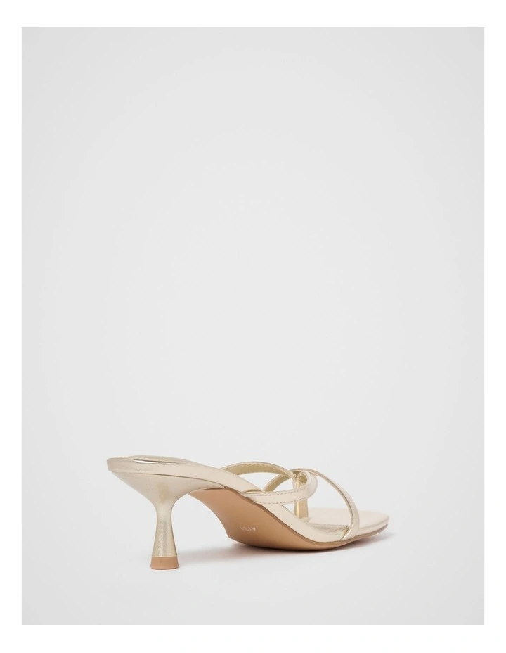 Tammy Toe Thong Heeled Sandals in Gold image 2