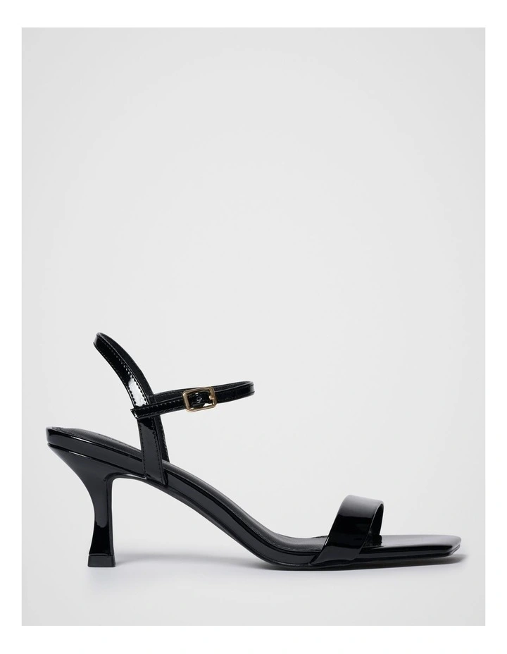 Tyra Ankle Strap Heeled Sandals in Black image 1