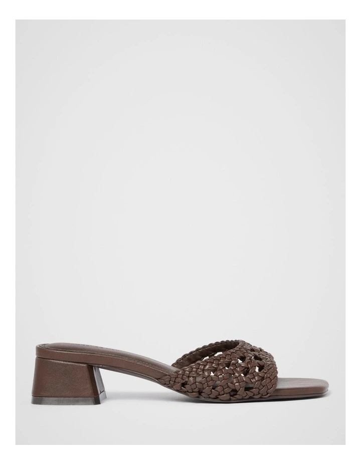 Jenny Crochet Block Heel Mules in Brown image 1