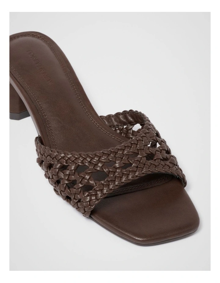 Jenny Crochet Block Heel Mules in Brown image 2