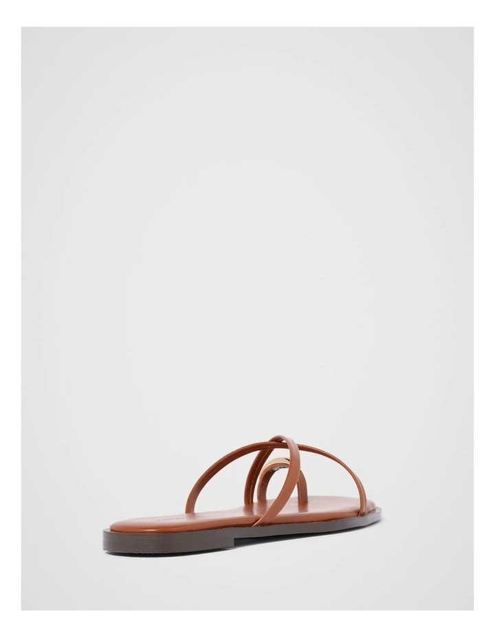 Brynn Toe Thong Trim Flat Sandals in Brown image 3